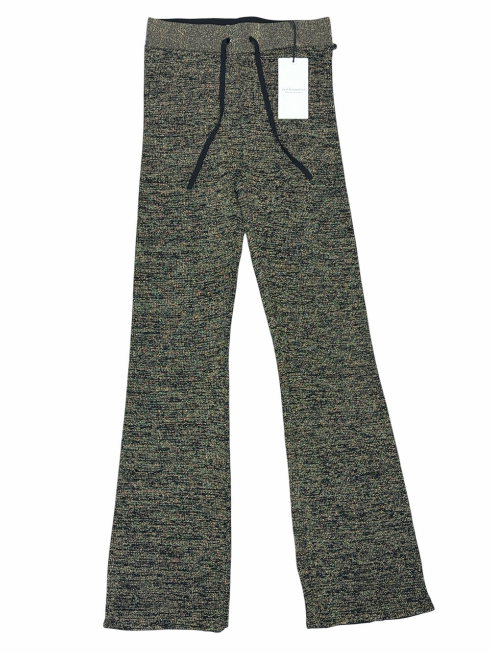 Scotch & Soda NWT Lurex Metallic Green Sparkle Ribbed Lounge Pants